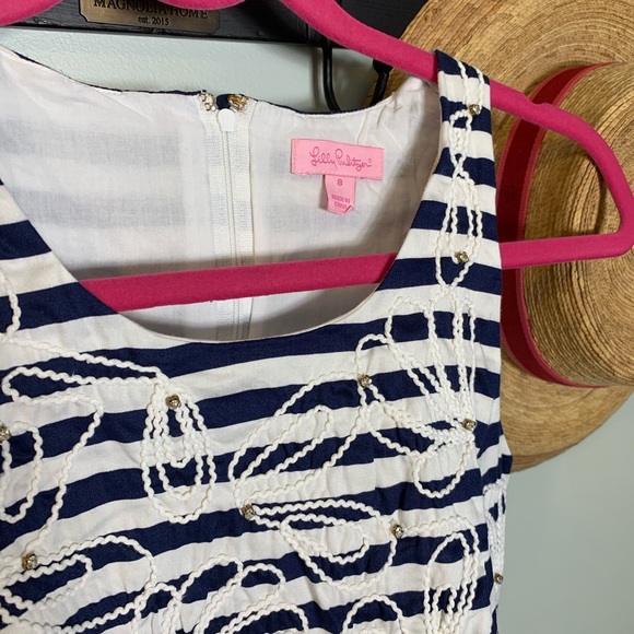 LILLY PULITZER | Striped Embroidered Dress 8👗 - Picture 4 of 13